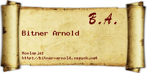 Bitner Arnold névjegykártya