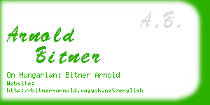 arnold bitner business card